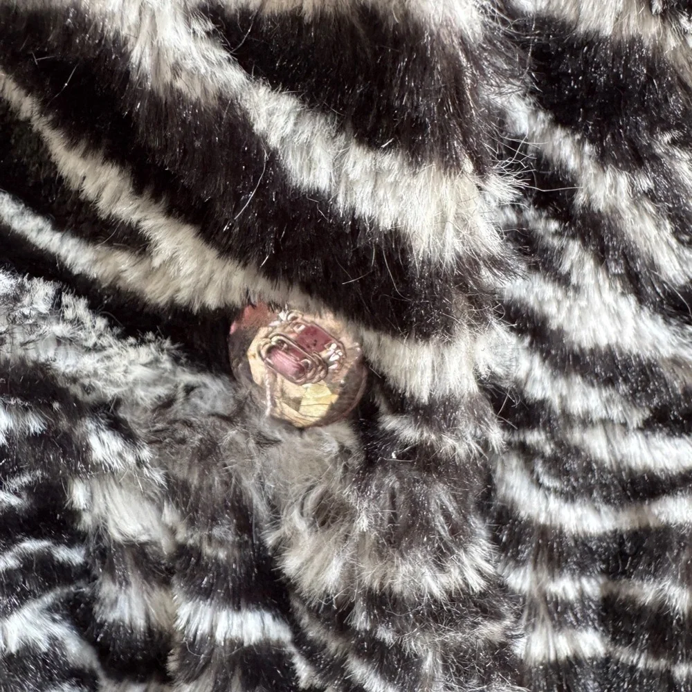 Little Lass 3T Girls Black and White Zebra Faux Formal Fur Jacket Coat